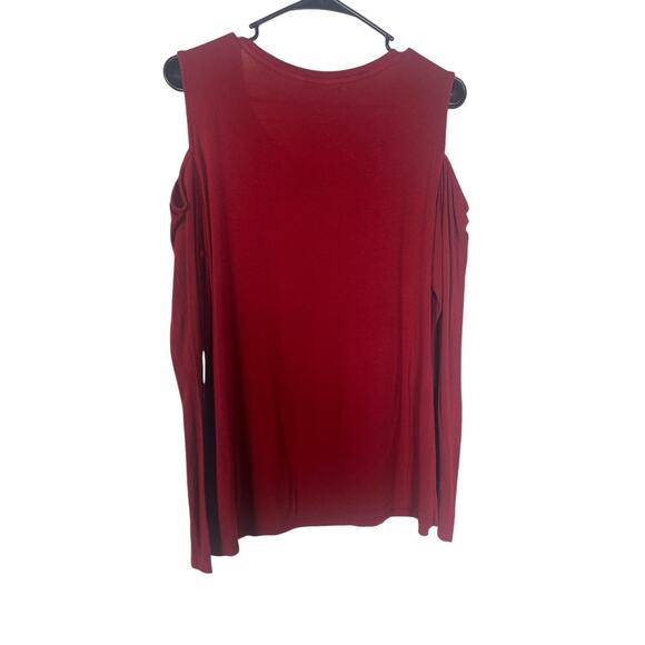 Women's Westport 1962 Red Open Should Long Sleeve Polka dot Top size Medium - Picture 6 of 6